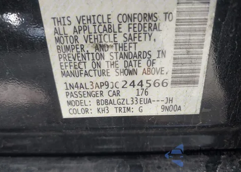 2018 Nissan Altima 2.5 S из США, поврежденный, VIN 1N4AL3AP9JC244566